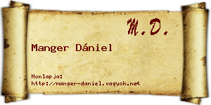 Manger Dániel névjegykártya