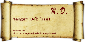 Manger Dániel névjegykártya